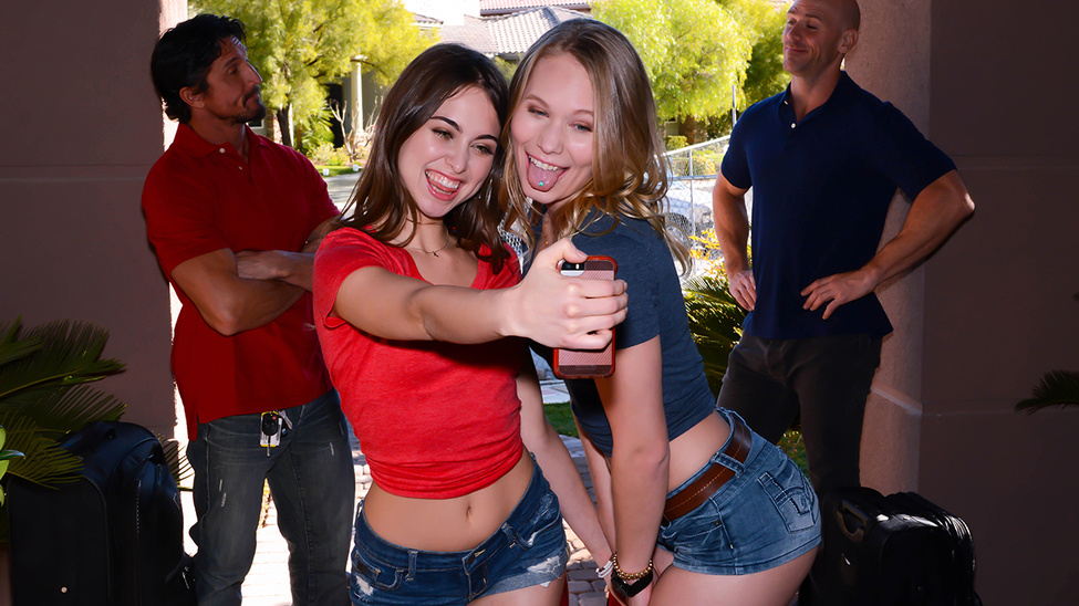 Dakota James & Riley Reid – Johnny and Tommy have rented a house for a weekend with their rebellious daughters, and after a while the girls start telling their dirtiest sex stories just to seduce them