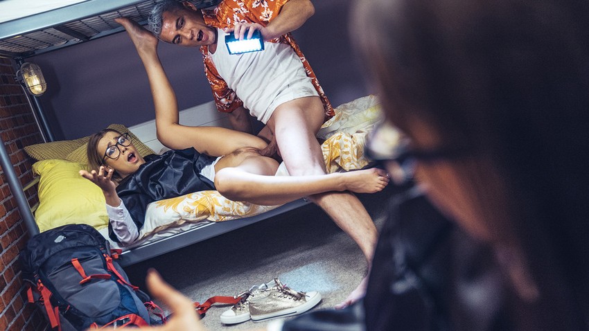 ALEXIS CRYSTAL AND BARBARA BIEBER – GEEKY GRADUATES SEX IN HOSTEL