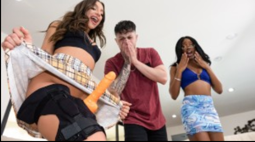 Eye On Her Thigh Strap-On Lacey London, April Olsen