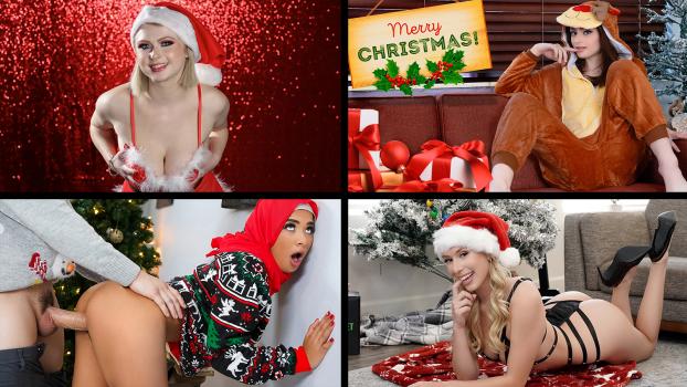 Angela White & Lena Paul Sucking Santas Balls Threesome