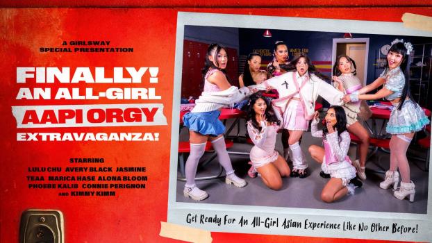 Kimmy Kimm, Lulu Chu, Alona Bloom, Avery Black, Jasmine Teaa, Marica Hase, Phoebe Kalib & Connie Perignon – An All Girl Asian Orgy Extravaganza